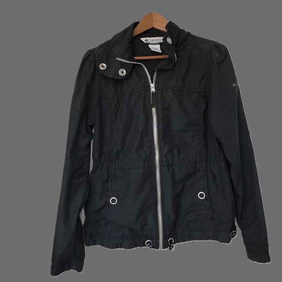 Columbia Womens Light Jacket Medium Omni Shade Greyish Black - Picture 1 of 8
